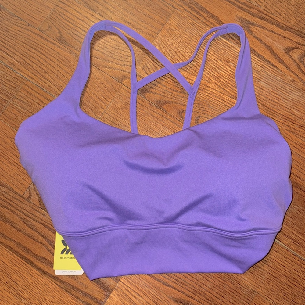 All In Motion Purple Light Support Racer Back Sports Bra, Women’s Size XL